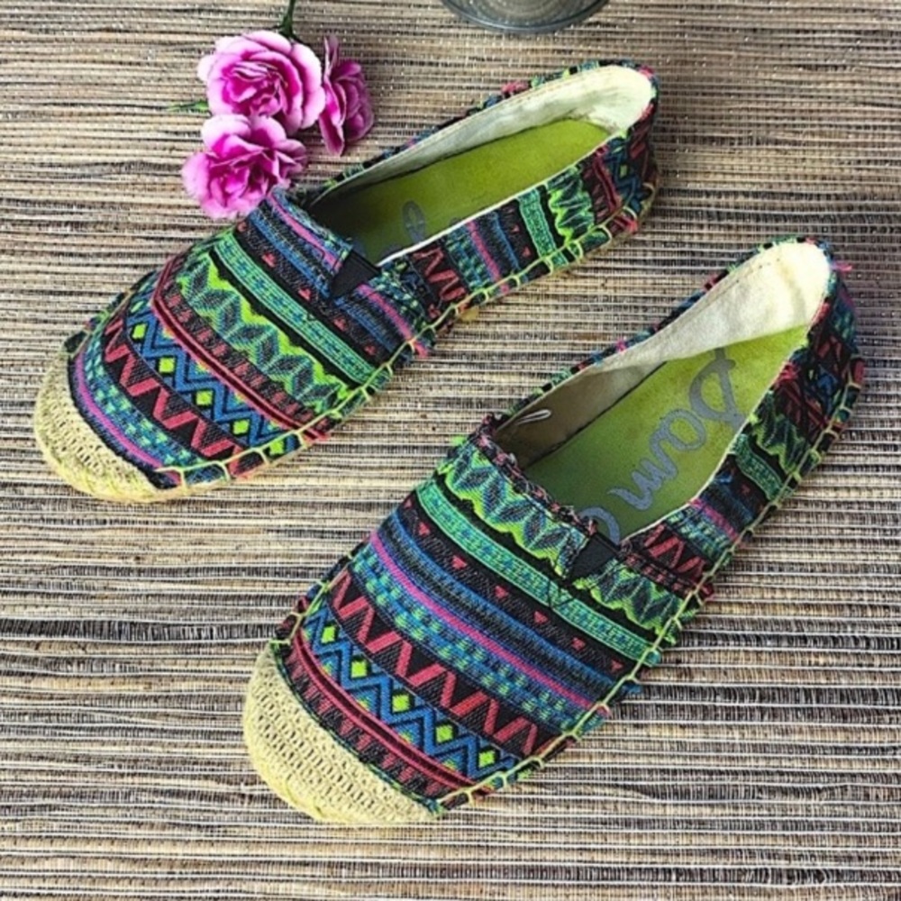 Sam Edelman vibrant multicolored pattern Espadrilles girl’s Sz 5 boho chic fun